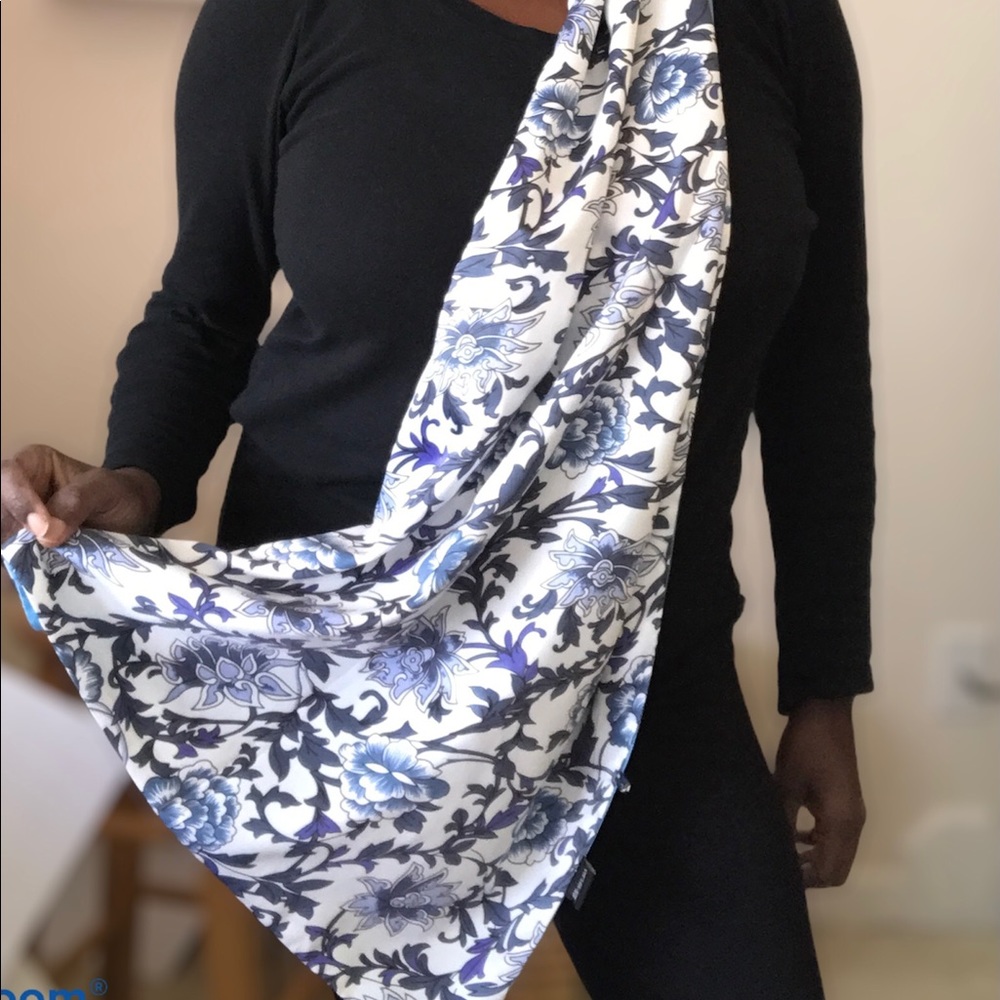 flower button scarf shawl silk scarf